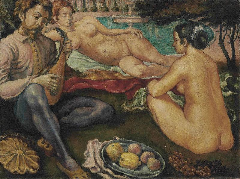 Emile Bernard Cour d'amour Norge oil painting art